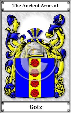 Gotz Family Crest Download (JPG)  Book Plated - 150 DPI