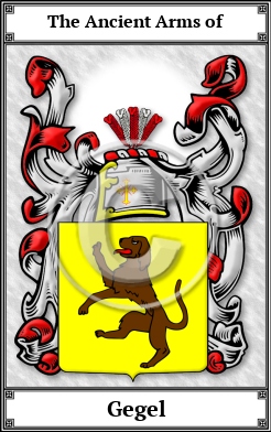 Gegel Family Crest Download (JPG)  Book Plated - 150 DPI