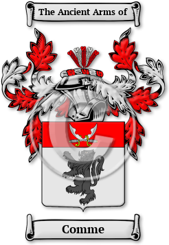 Comme Family Crest Download (jpg) Legacy Series - 150 DPI
