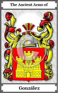 González Family Crest Download (JPG)  Book Plated - 150 DPI