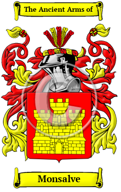 Monsalve Family Crest/Coat of Arms