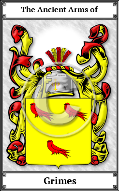 Grimes Family Crest Download (JPG)  Book Plated - 150 DPI