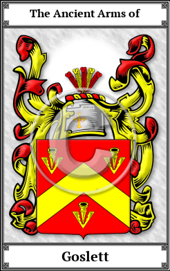 Goslett Family Crest Download (JPG)  Book Plated - 150 DPI