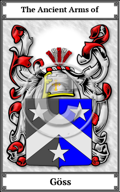 Göss Family Crest Download (JPG) Book Plated - 600 DPI