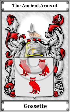 Gossette Family Crest Download (JPG)  Book Plated - 150 DPI