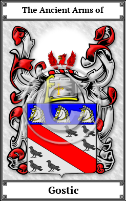 Gostic Family Crest Download (JPG)  Book Plated - 150 DPI