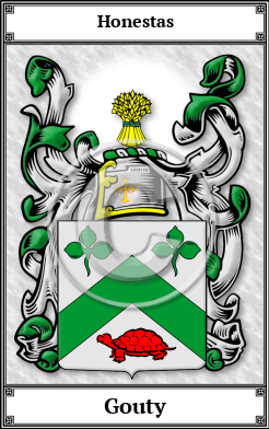 Gouty Family Crest Download (JPG)  Book Plated - 150 DPI