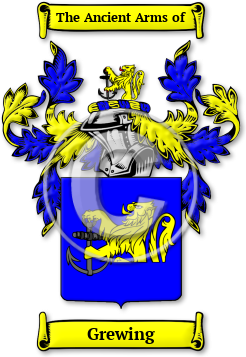 Grewing Family Crest Download (JPG) Legacy Series - 600 DPI