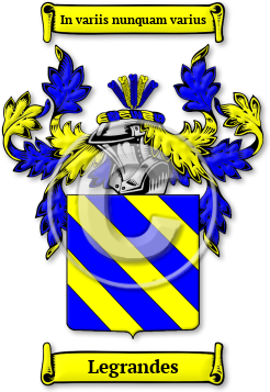 Legrandes Family Crest Download (jpg) Legacy Series - 150 DPI