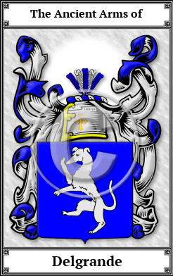 Delgrande Family Crest Download (JPG) Book Plated - 600 DPI