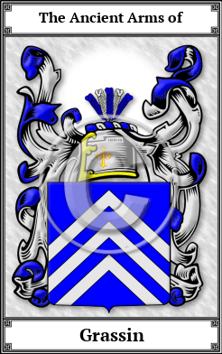 Grassin Family Crest Download (JPG)  Book Plated - 150 DPI