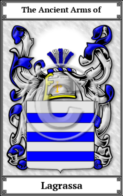 Lagrassa Family Crest Download (JPG)  Book Plated - 150 DPI