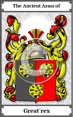 Great'rex Family Crest Download (JPG)  Book Plated - 150 DPI