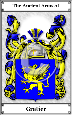 Gratier Family Crest Download (JPG)  Book Plated - 150 DPI