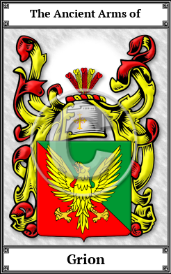 Grion Family Crest Download (JPG) Book Plated - 600 DPI