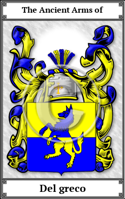 Del greco Family Crest Download (JPG)  Book Plated - 150 DPI