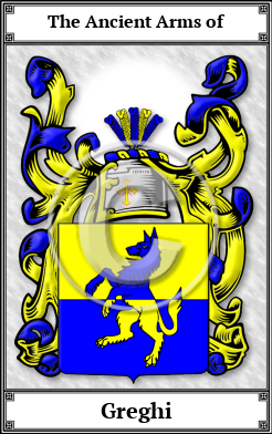 Greghi Family Crest Download (JPG) Book Plated - 600 DPI