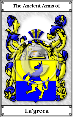 La'greca Family Crest Download (JPG) Book Plated - 150 DPI