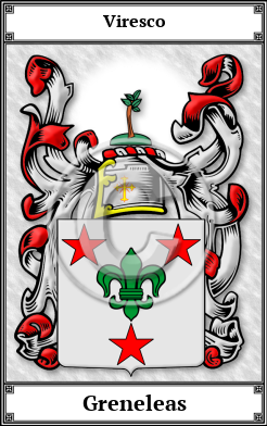 Greneleas Family Crest Download (JPG) Book Plated - 600 DPI