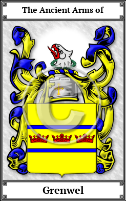 Grenwel Family Crest Download (JPG)  Book Plated - 150 DPI