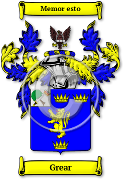 Grear Family Crest Download (JPG) Legacy Series - 600 DPI