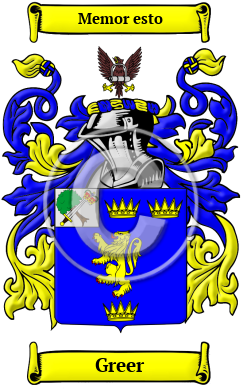 Greer Family Crest Download (JPG) Heritage Series - 600 DPI