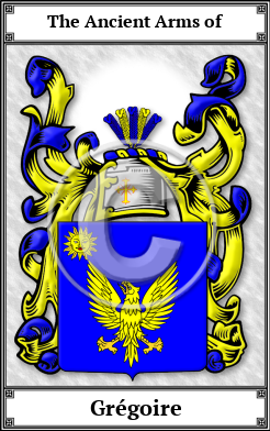 Grégoire Family Crest Download (JPG)  Book Plated - 150 DPI