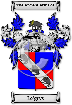 Le'grys Family Crest Download (jpg) Legacy Series - 150 DPI