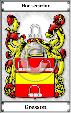 Gresson Family Crest Download (JPG) Book Plated - 600 DPI