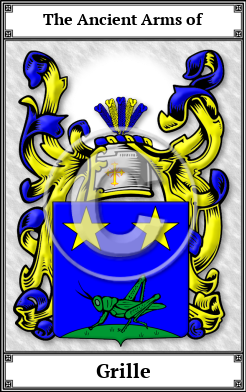 Grille Family Crest Download (JPG) Book Plated - 600 DPI