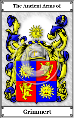 Grimmert Family Crest Download (JPG)  Book Plated - 150 DPI