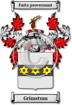 Grimstum Family Crest Download (jpg) Legacy Series - 150 DPI