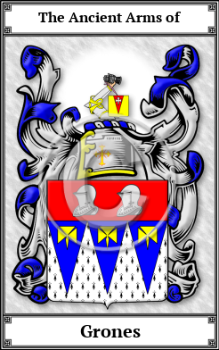 Grones Family Crest Download (JPG)  Book Plated - 150 DPI