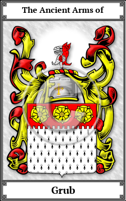 Grub Family Crest Download (JPG) Book Plated - 600 DPI