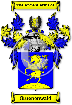 Gruenenwald Family Crest Download (jpg) Legacy Series - 150 DPI