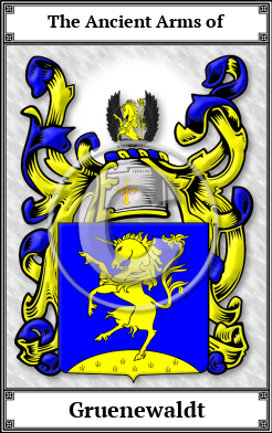 Gruenewaldt Family Crest Download (JPG)  Book Plated - 150 DPI
