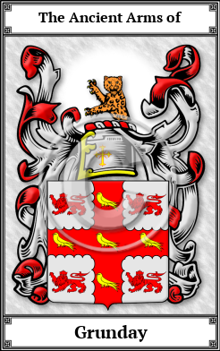 Grunday Family Crest Download (JPG)  Book Plated - 150 DPI