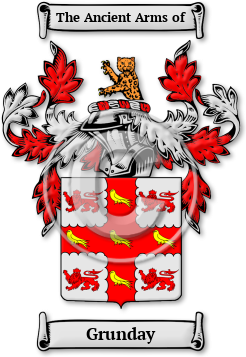 Grunday Family Crest Download (jpg) Legacy Series - 150 DPI