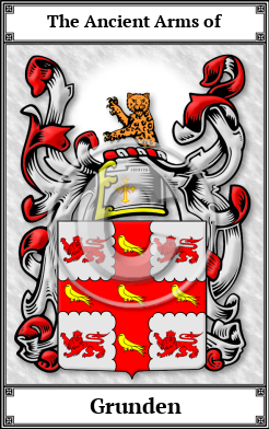 Grunden Family Crest Download (JPG)  Book Plated - 150 DPI