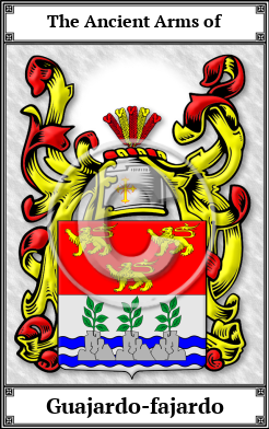 Guajardo-fajardo Family Crest Download (JPG)  Book Plated - 150 DPI