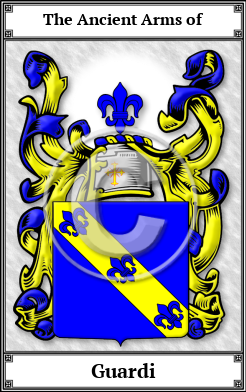 Guardi Family Crest Download (JPG)  Book Plated - 150 DPI