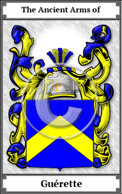 Guérette Family Crest Download (JPG)  Book Plated - 150 DPI