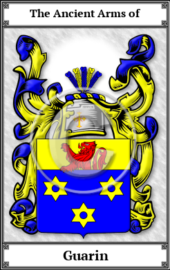 Guarin Family Crest Download (JPG)  Book Plated - 150 DPI