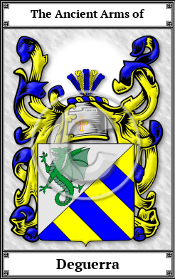 Deguerra Family Crest Download (JPG)  Book Plated - 150 DPI