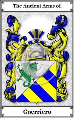 Guerriero Family Crest Download (JPG)  Book Plated - 150 DPI
