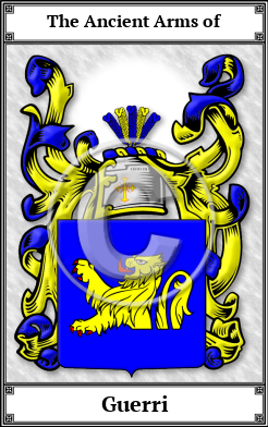 Guerri Family Crest Download (JPG)  Book Plated - 150 DPI