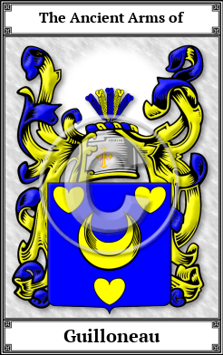Guilloneau Family Crest Download (JPG) Book Plated - 600 DPI