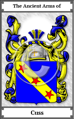 Cuss Family Crest Download (JPG) Book Plated - 600 DPI