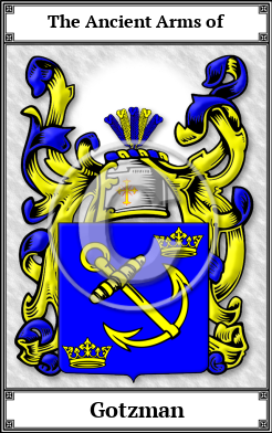 Gotzman Family Crest Download (JPG) Book Plated - 600 DPI
