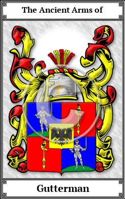Gutterman Family Crest Download (JPG)  Book Plated - 150 DPI